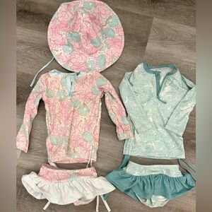 Caden Lane 18-24 month swim suits two piece and hat sun protection